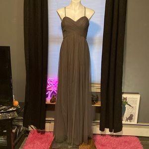 W-Too convertible spaghetti strap gray over gray multi-way tie dress NWT size 6